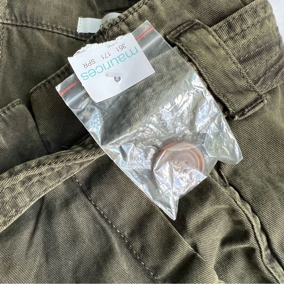 Maurices high waisted paper bag tencel pants dark green. Size 4 nwt - Picture 7 of 13